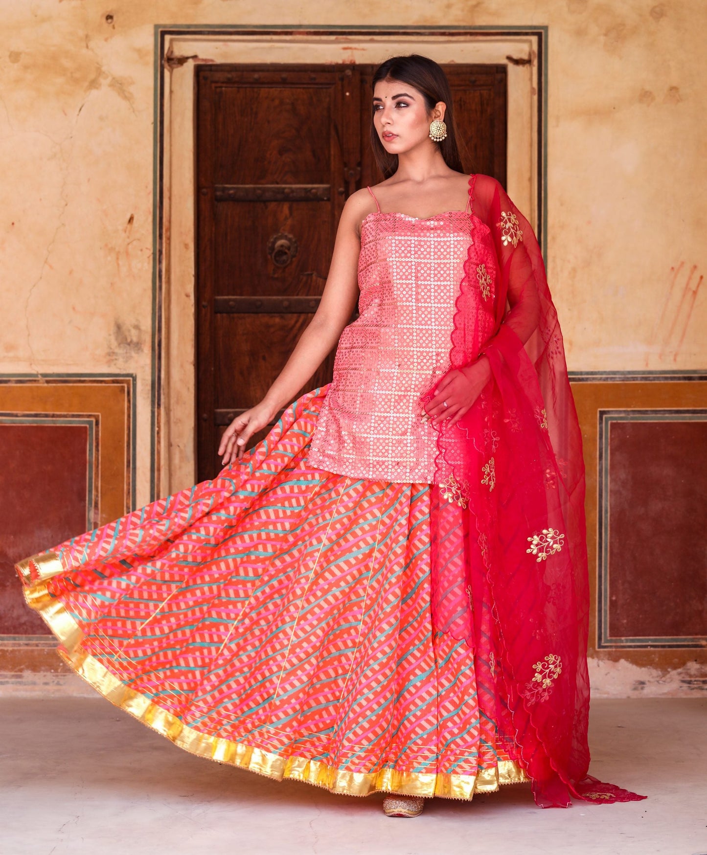 Devaki Pink Lehenga Set
