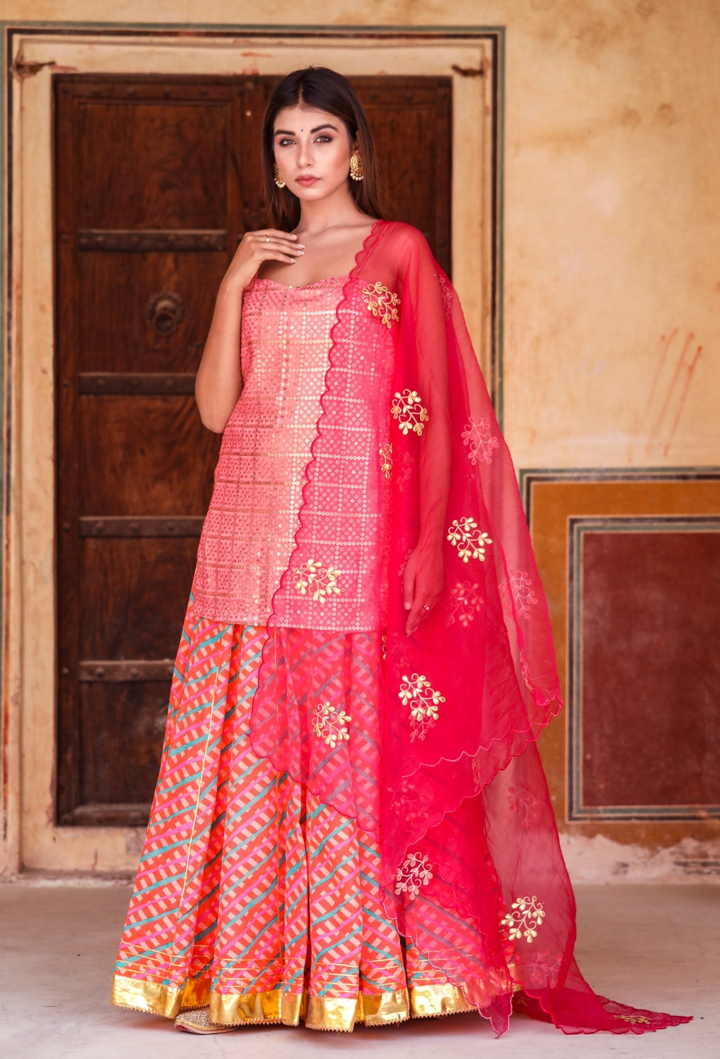 Devaki Pink Lehenga Set