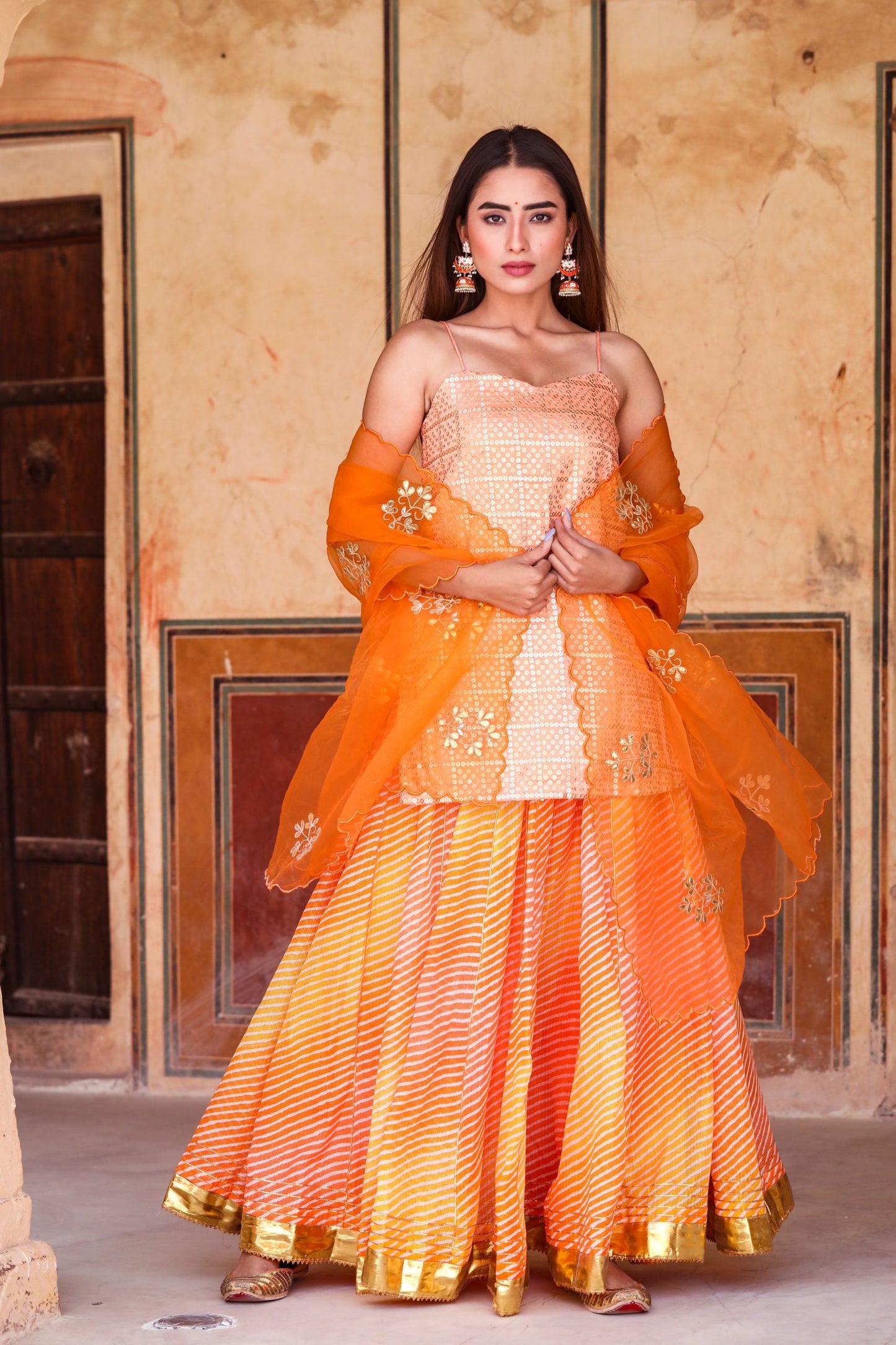 Devaki Orange Lehenga Set