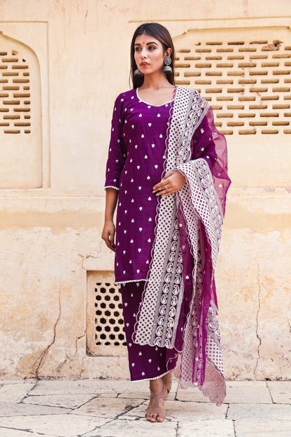 Hairat Purple Straight Set
