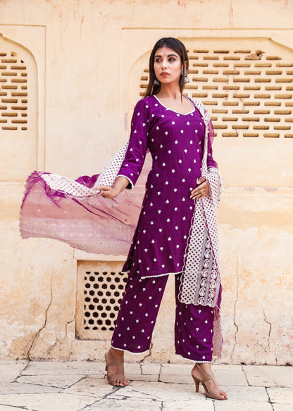 Hairat Purple Straight Set