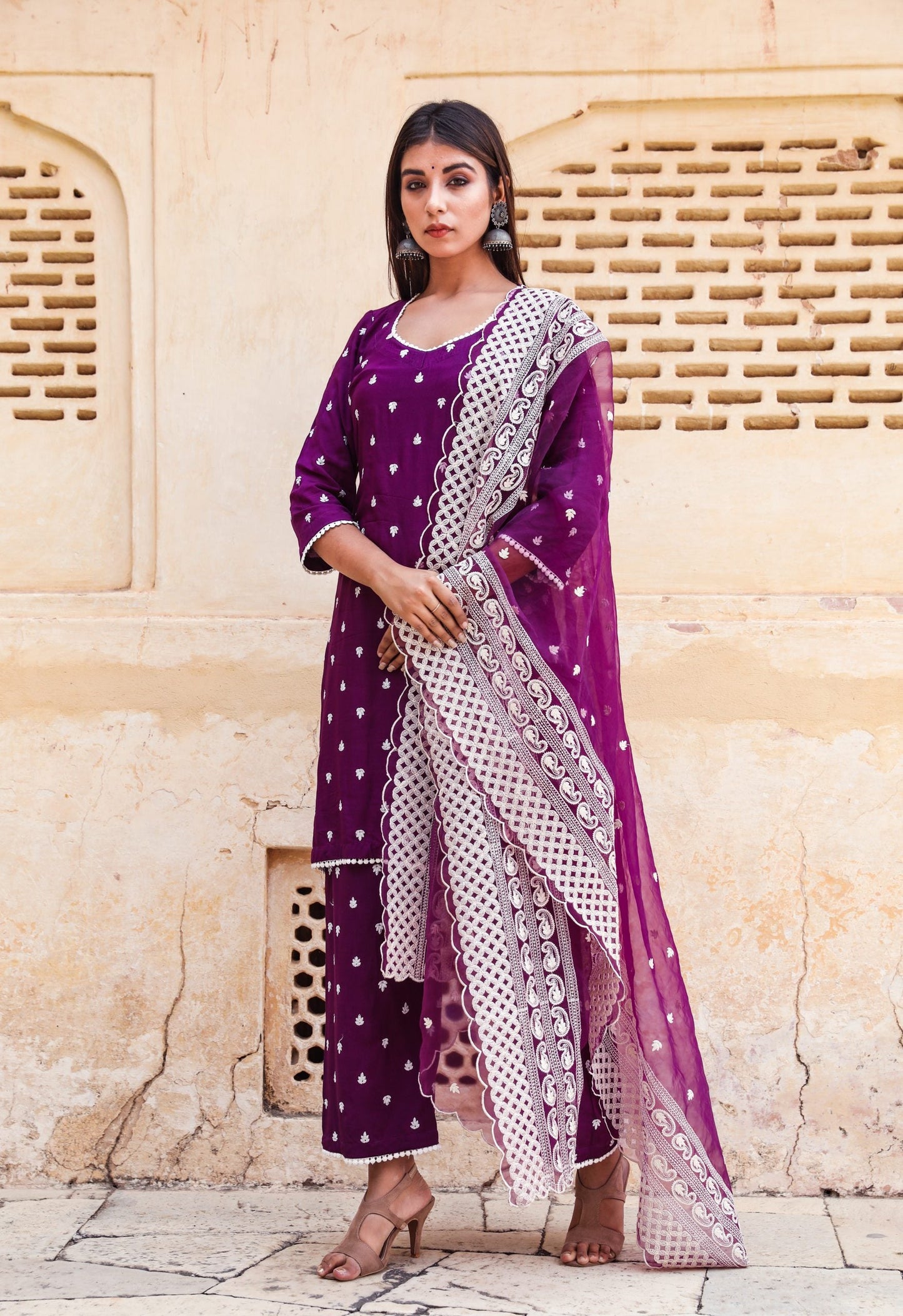 Hairat Purple Straight Set