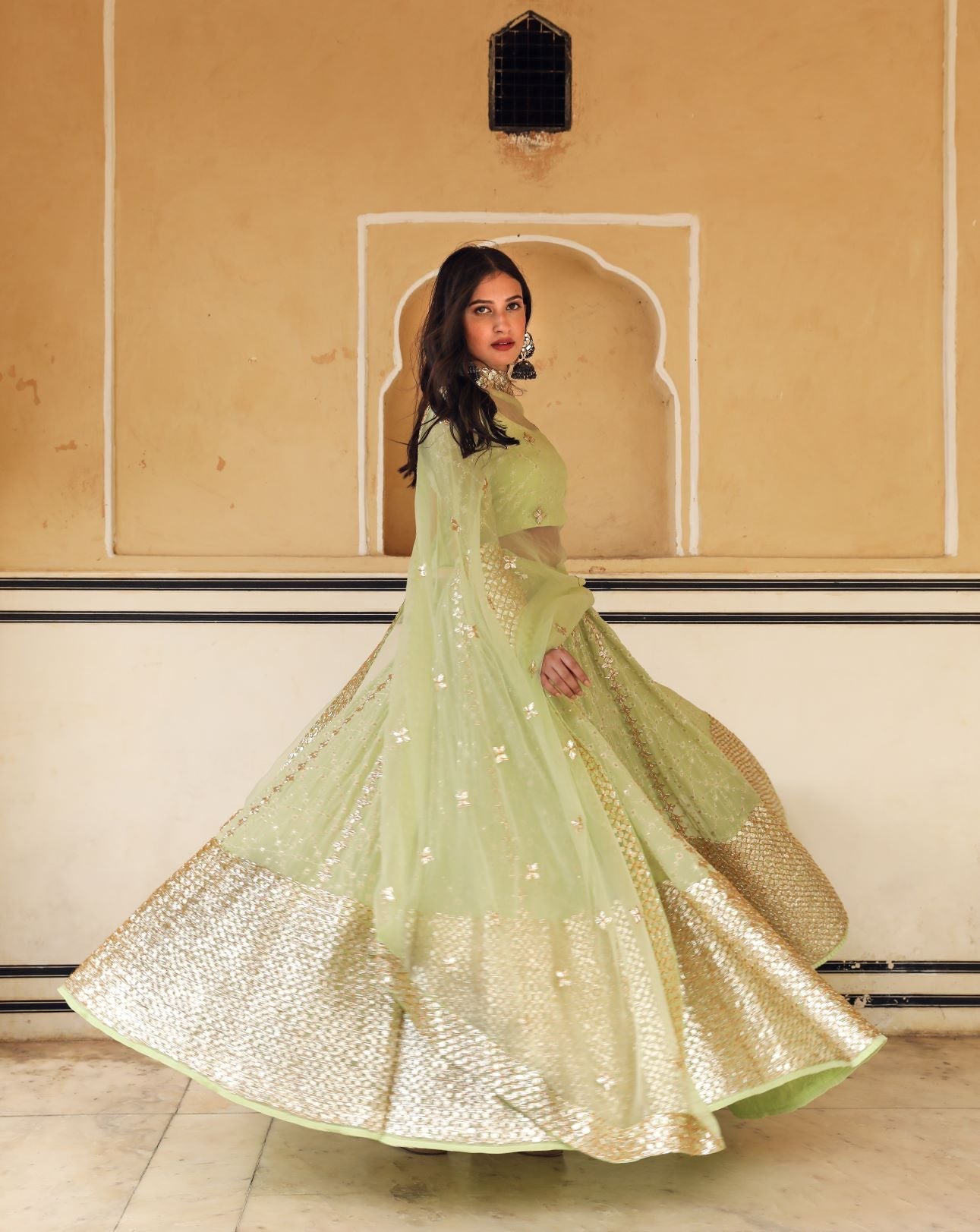 Nanda Pista Lehenga Set