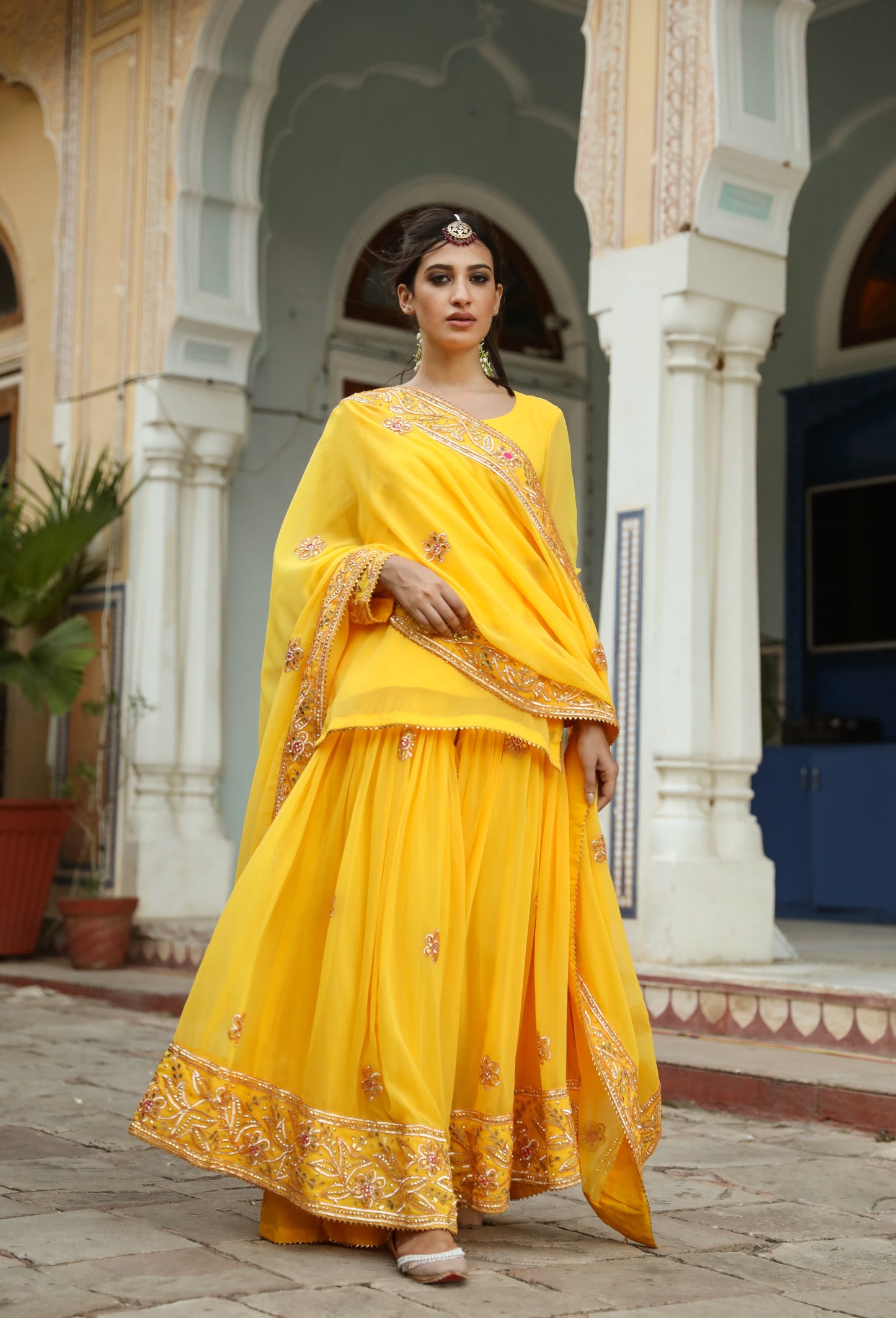 Afroz Yellow Sharara Set