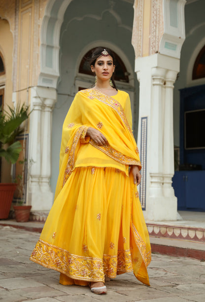 Afroz Yellow Sharara Set