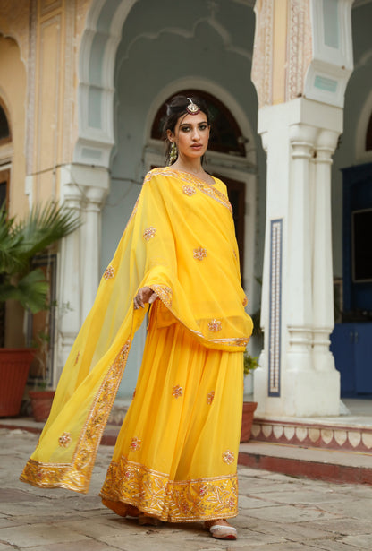 Afroz Yellow Sharara Set
