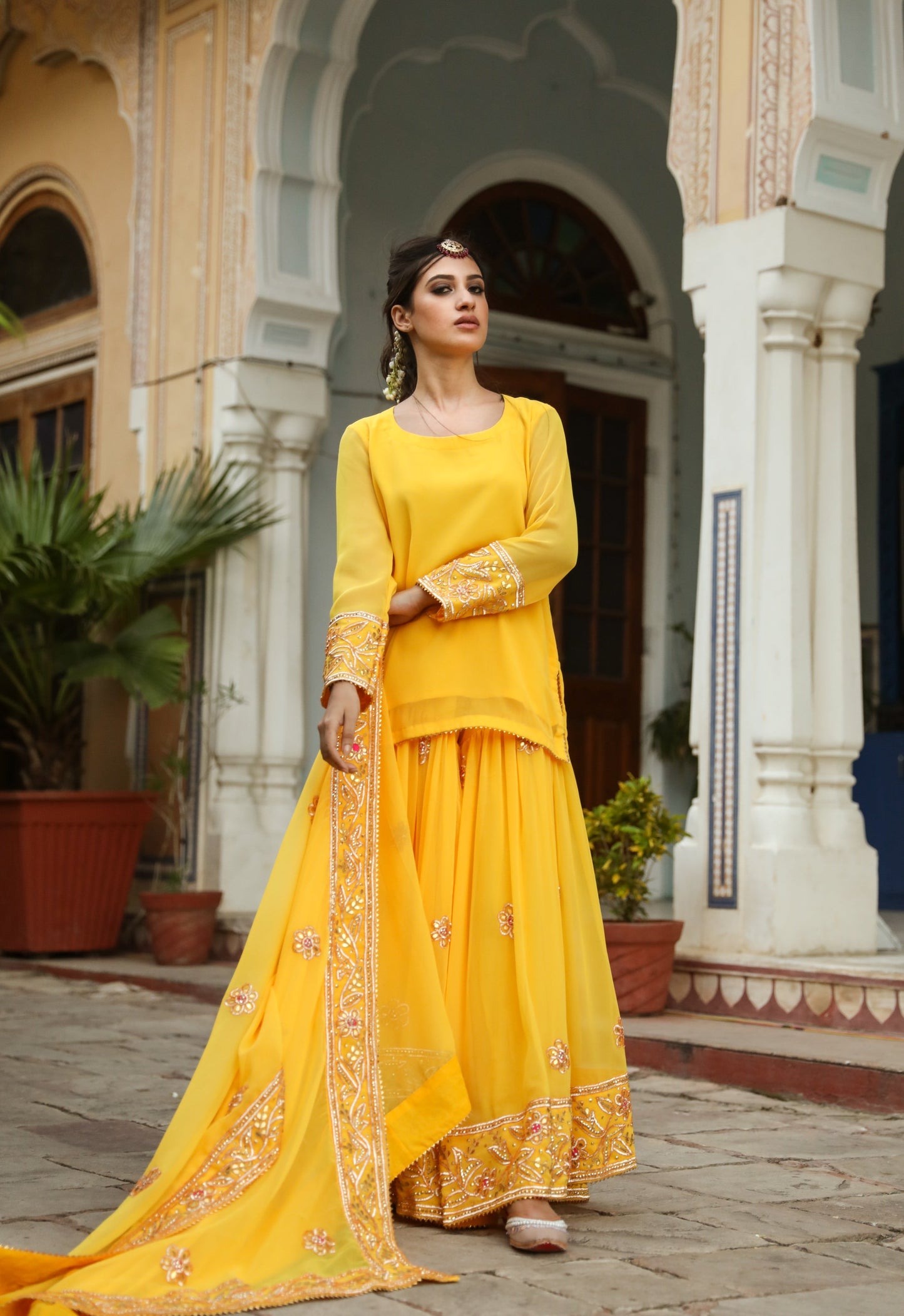 Afroz Yellow Sharara Set