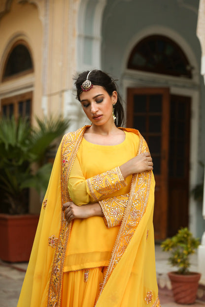 Afroz Yellow Sharara Set