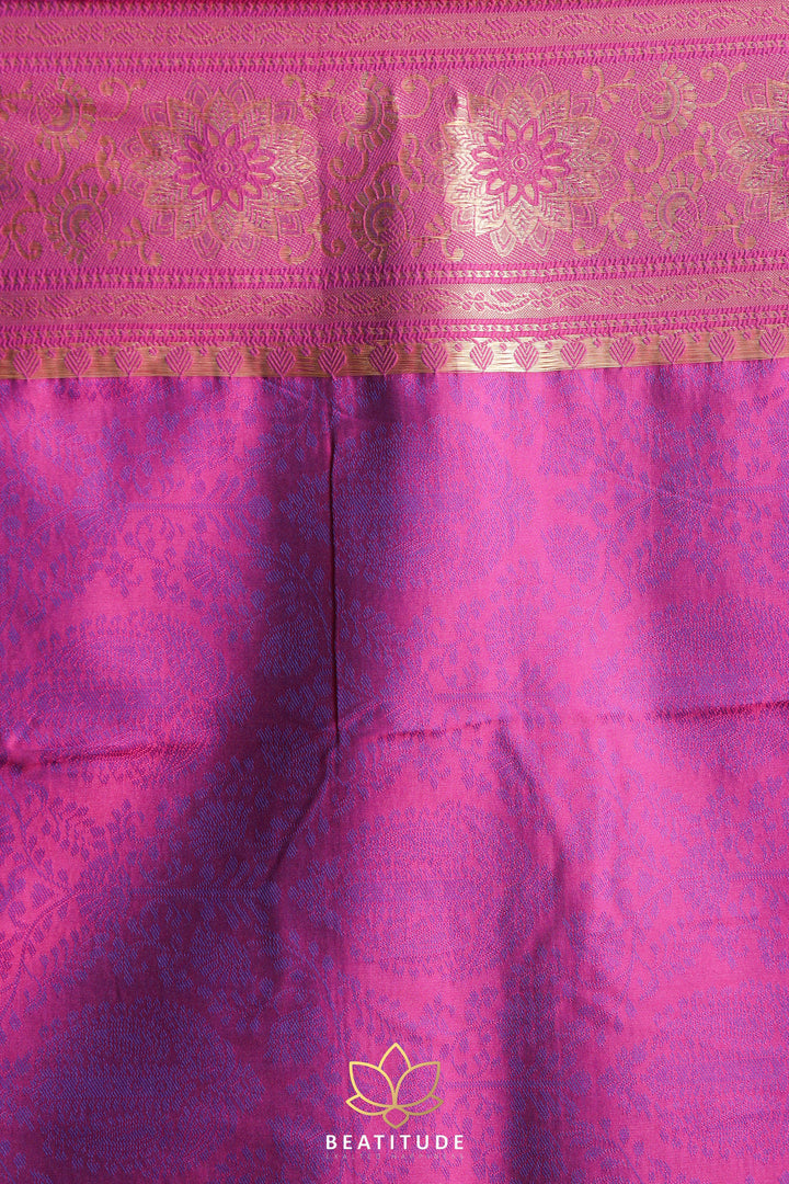 Beatitude Purple Banarasi Saree with Unstitched Blouse