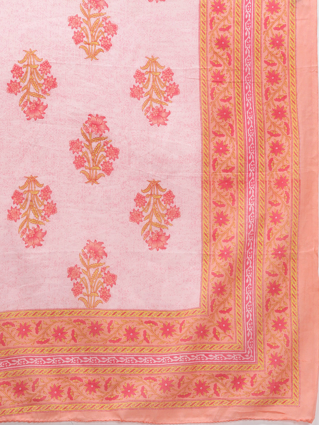 Peach Printed Cotton Dupatta Set Yufta Store