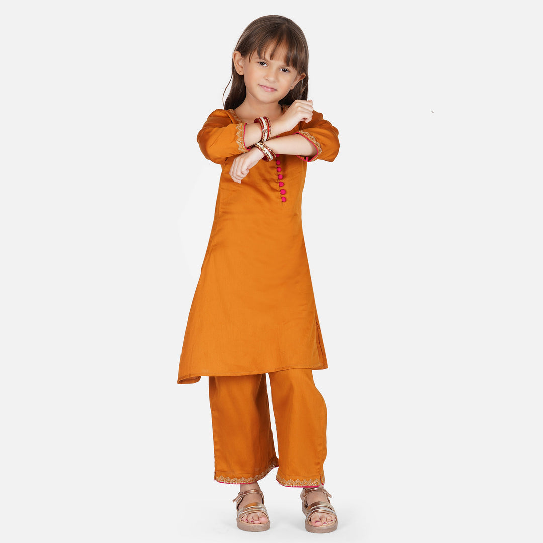 Akiso Gold A Line Kurta with Straight Pants (Set of 2) (2-3 Years)
