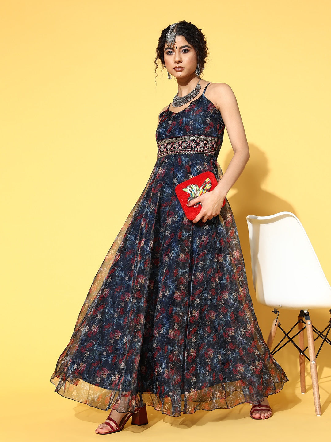 Buy Yufta Magenta Ethnic Motifs Ethnic Maxi Dress Online at Best Prices in  India - JioMart.