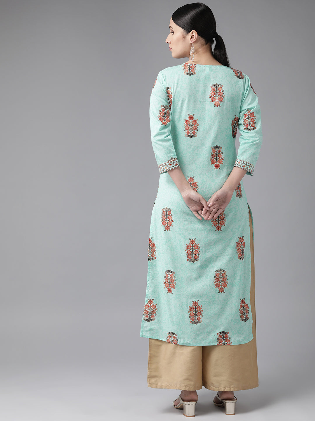 Blue Printed Straight Kurta