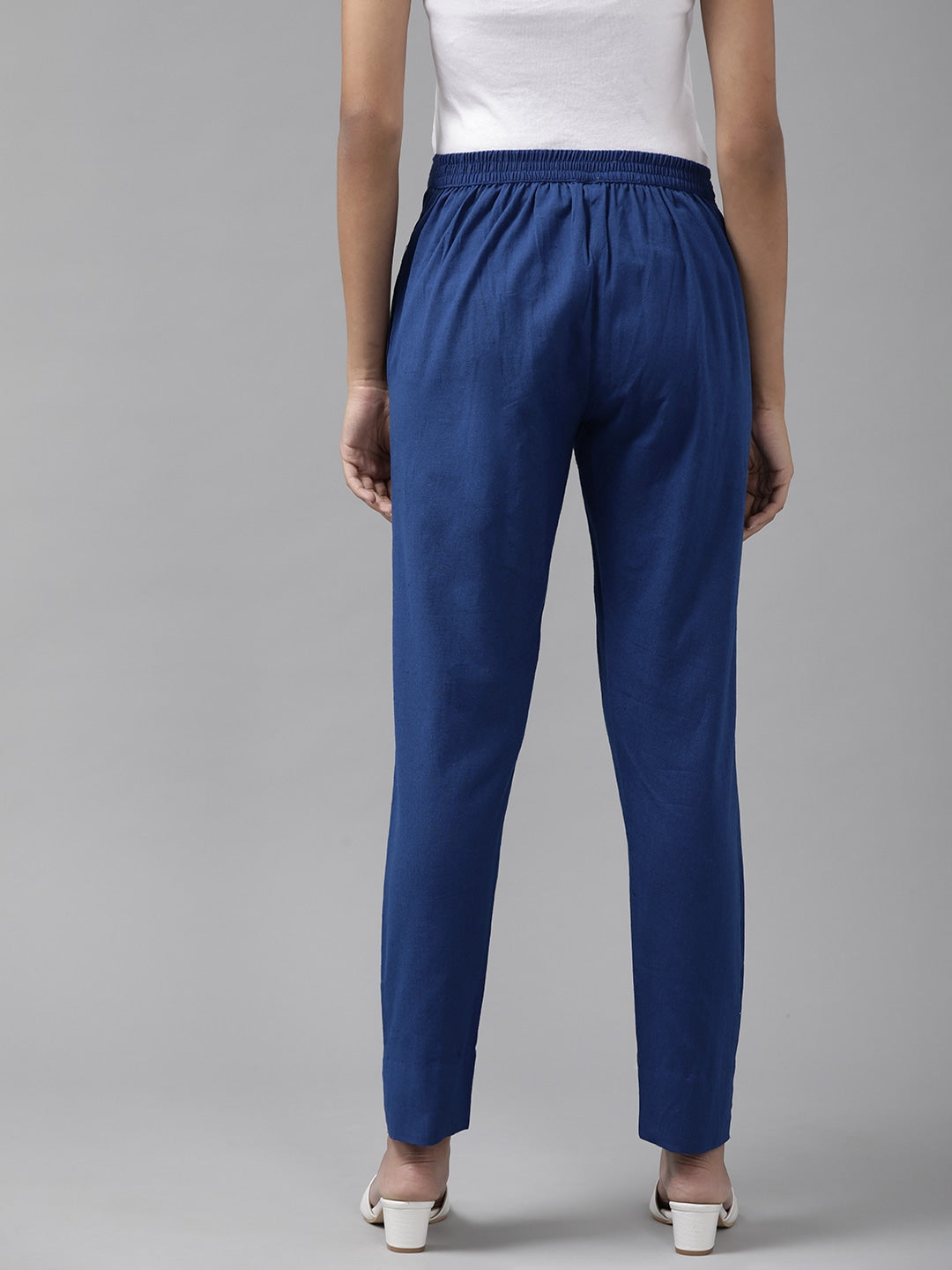 Blue Cotton Fit Trousers Yufta Store