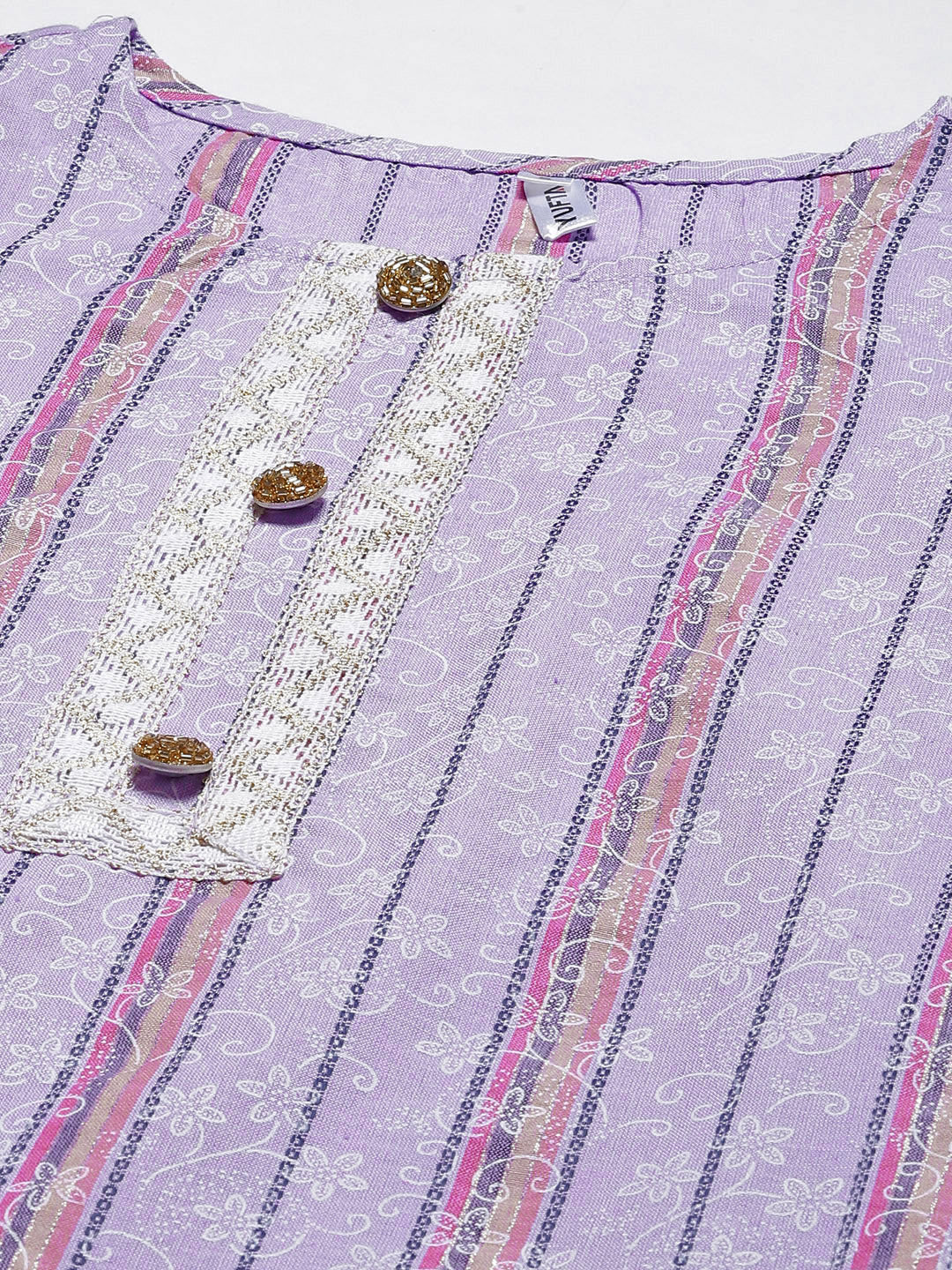 Lavender Printed Kurta with Trousers Yufta Store