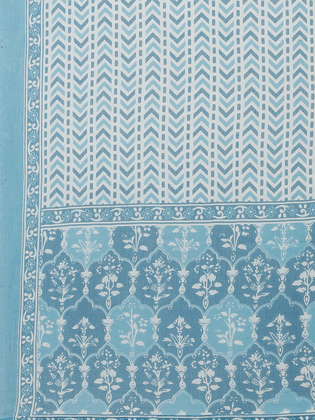 Blue Ethnic Motifs Printed Dupatta Set Yufta Store
