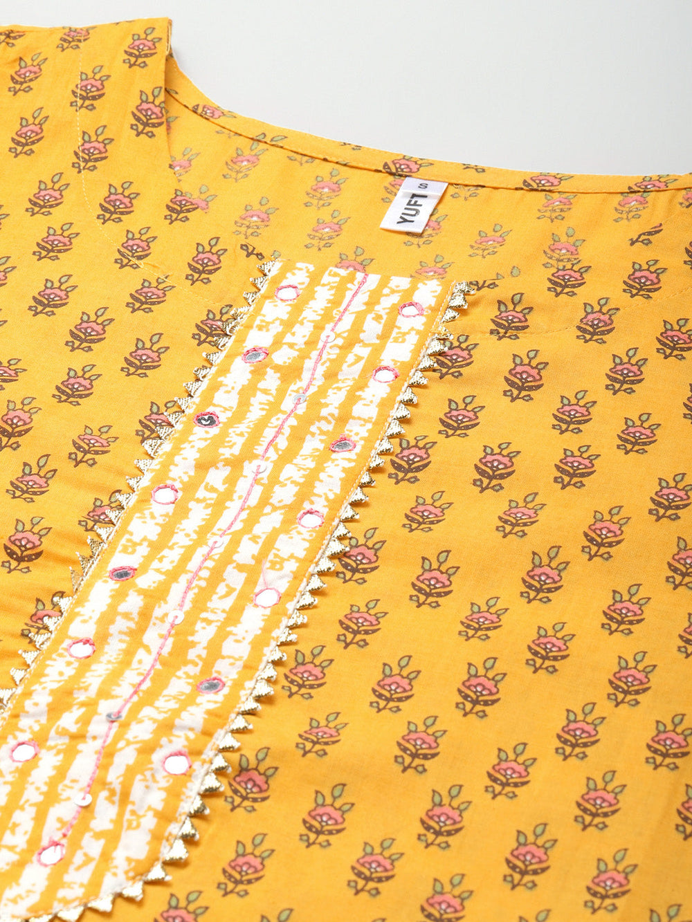 Yellow Printed Cotton Dupatta Set Yufta Store