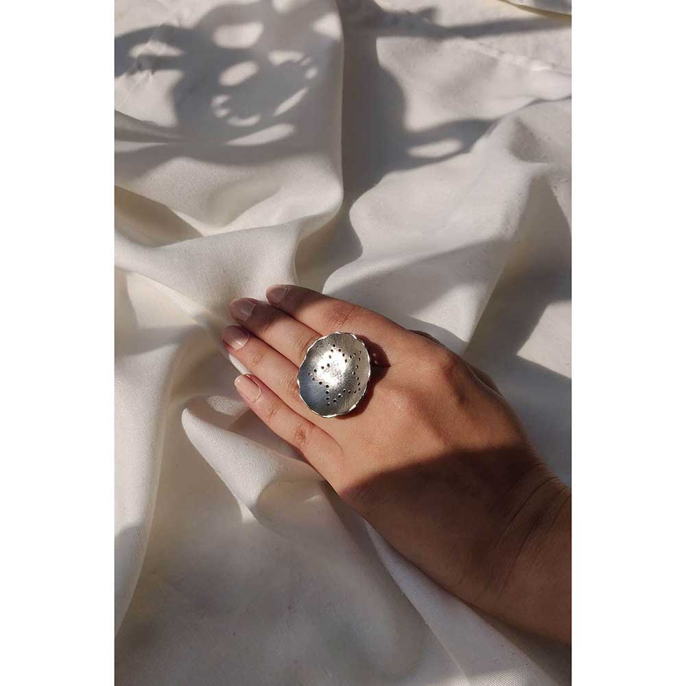 Aarjavee Mogra Silver Solid Ring