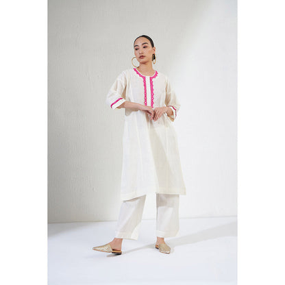 Aavidi By Dimple Zeba Purple Embroidered Co-ord (Set of 2)