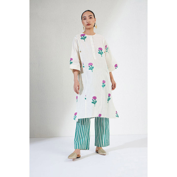 Aavidi By Dimple Tara Green Floral Co-ord (Set of 2)
