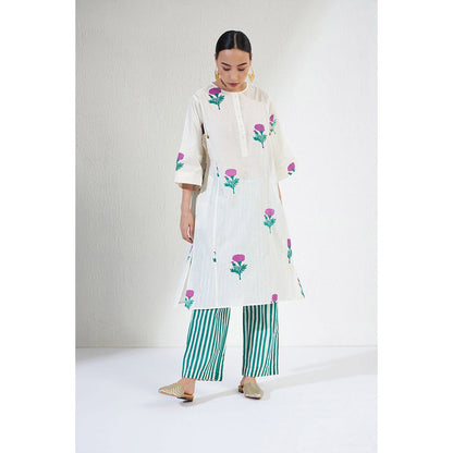 Aavidi By Dimple Tara Green Floral Co-ord (Set of 2)