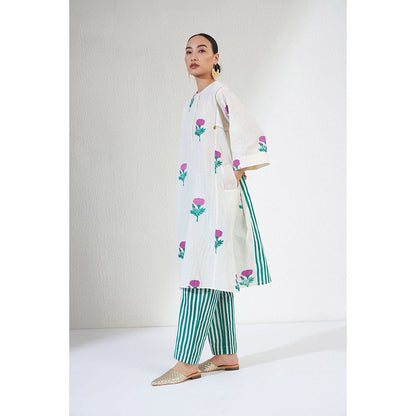 Aavidi By Dimple Tara Green Floral Co-ord (Set of 2)