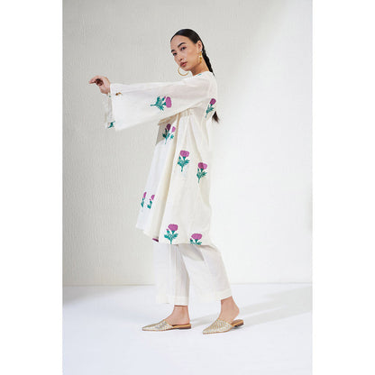 Aavidi By Dimple Veera Green Floral Co-ord (Set of 2)