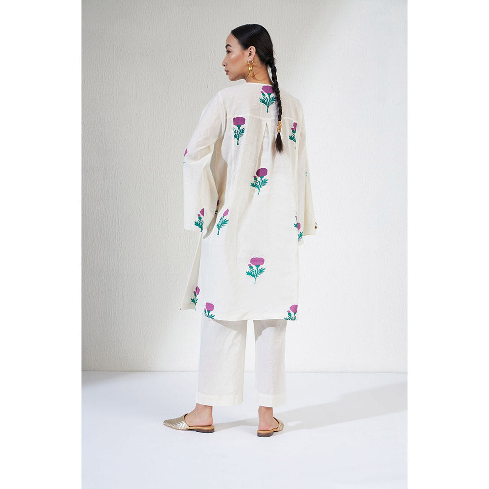 Aavidi By Dimple Veera Green Floral Co-ord (Set of 2)