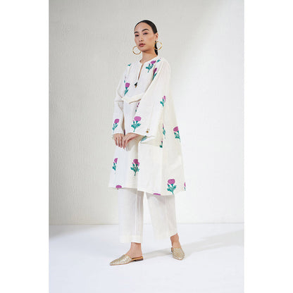 Aavidi By Dimple Veera Green Floral Co-ord (Set of 2)