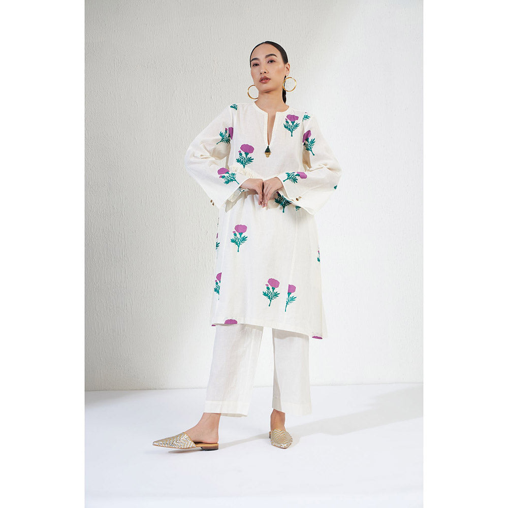 Aavidi By Dimple Veera Green Floral Co-ord (Set of 2)