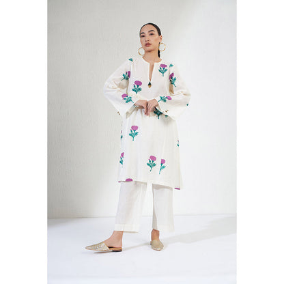 Aavidi By Dimple Veera Green Floral Co-ord (Set of 2)