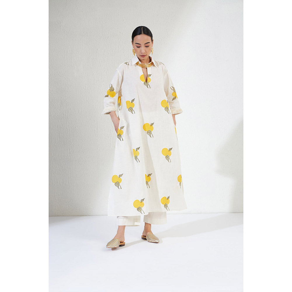 Aavidi By Dimple Layla Off White Printed Co-ord (Set of 2)