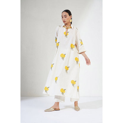 Aavidi By Dimple Layla Off White Printed Co-ord (Set of 2)