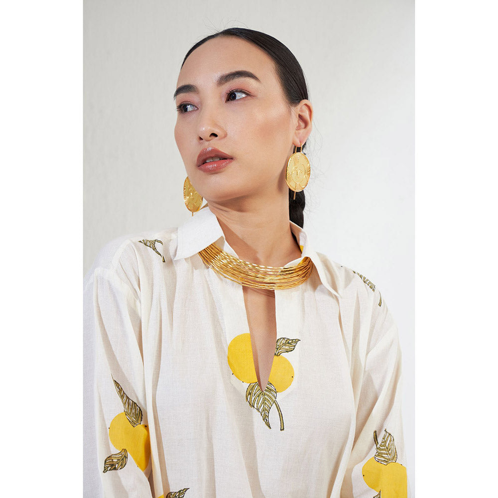 Aavidi By Dimple Layla Off White Printed Co-ord (Set of 2)