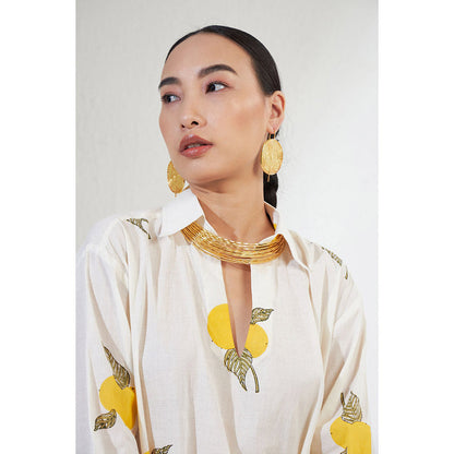 Aavidi By Dimple Layla Off White Printed Co-ord (Set of 2)