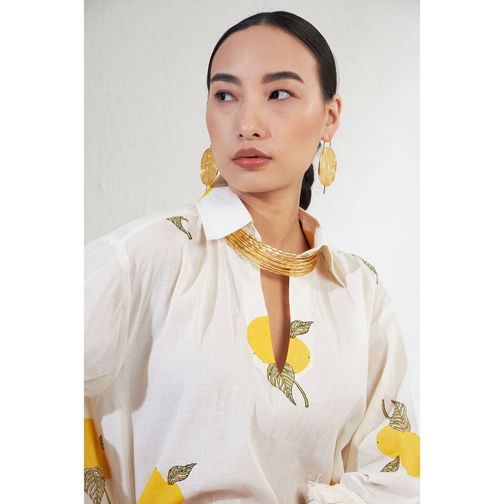 Aavidi By Dimple Layla Off White Printed Co-ord (Set of 2)