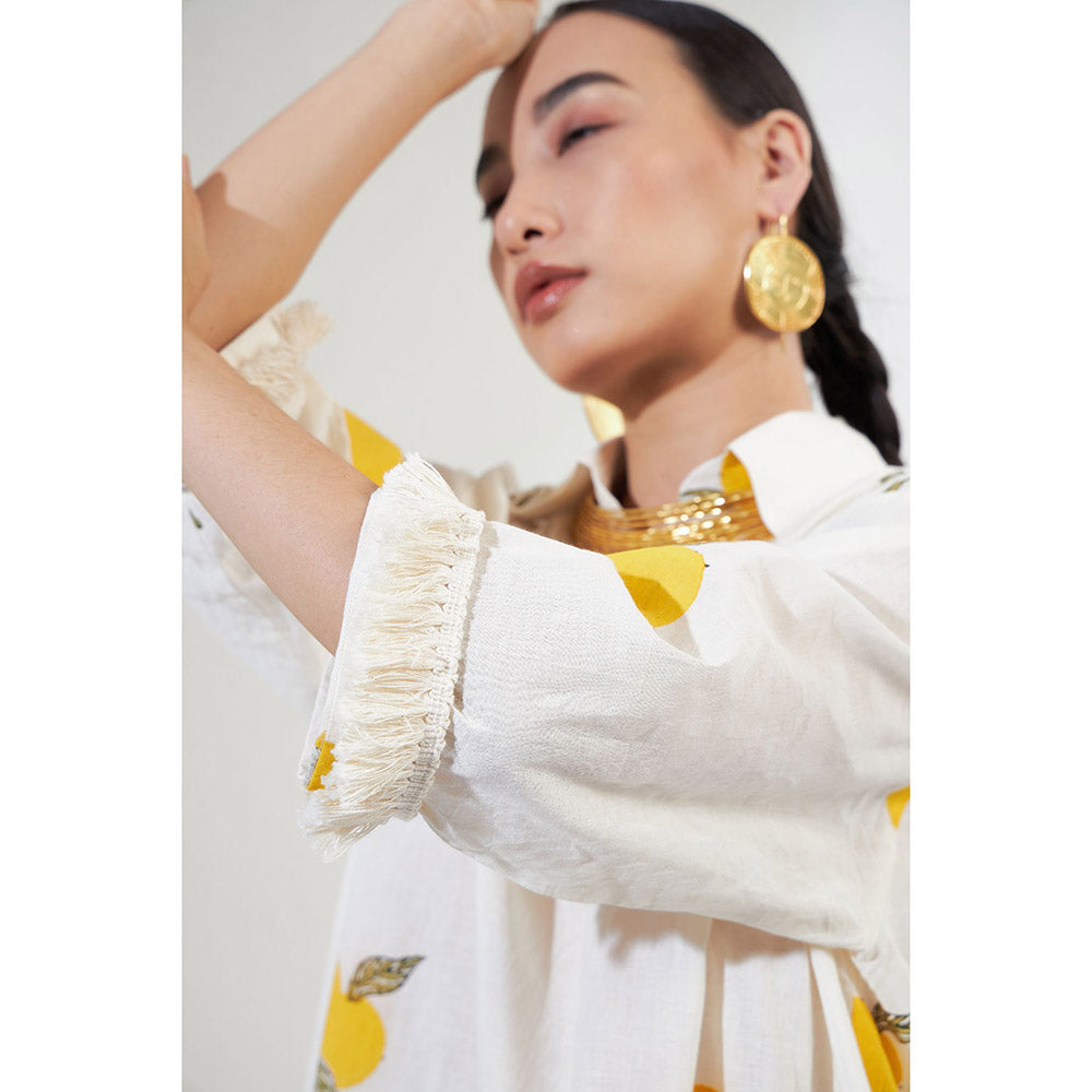 Aavidi By Dimple Layla Off White Printed Co-ord (Set of 2)