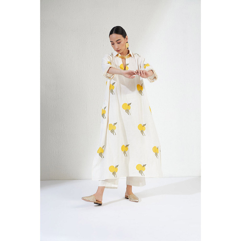 Aavidi By Dimple Layla Off White Printed Co-ord (Set of 2)