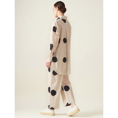 Aavidi By Dimple Dots Shirt Style Co-Ord (Set of 2)