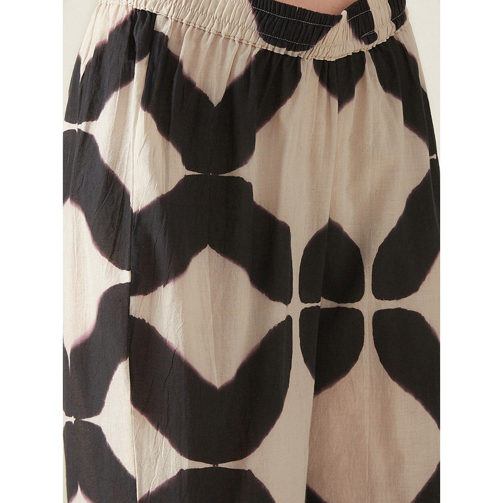 Aavidi By Dimple Black Clamp Printed Embroidered Co-Ord (Set of 2)