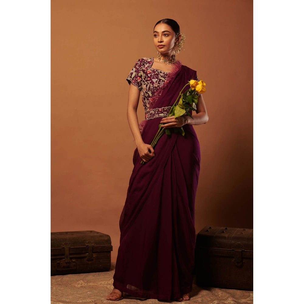 Aayushvardhan Goyall Azara Collection Pre-Draped Saree with Stitched