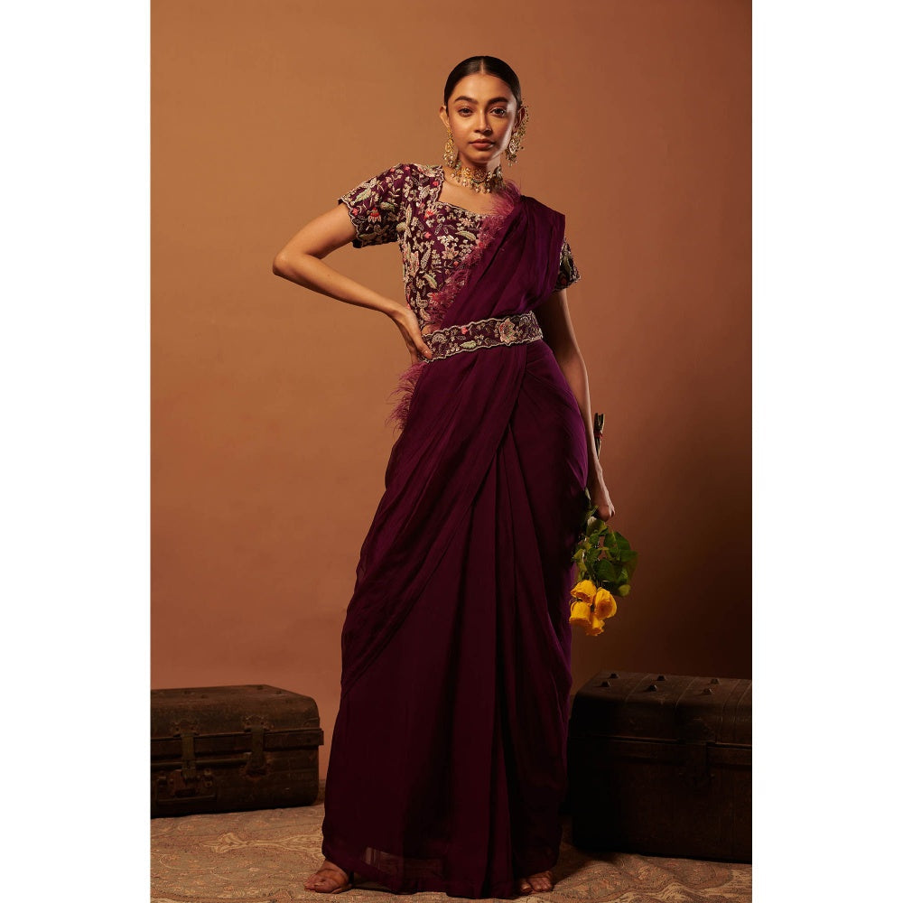 Aayushvardhan Goyall Azara Collection Pre-Draped Saree with Stitched