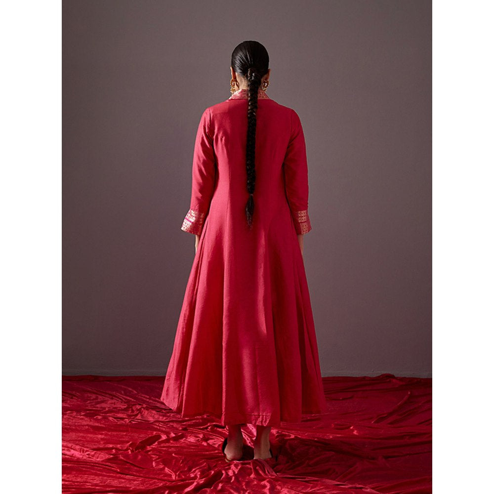 Abhishti Flared Jacket With Contrast Color Wrap Dress (Set of 2)