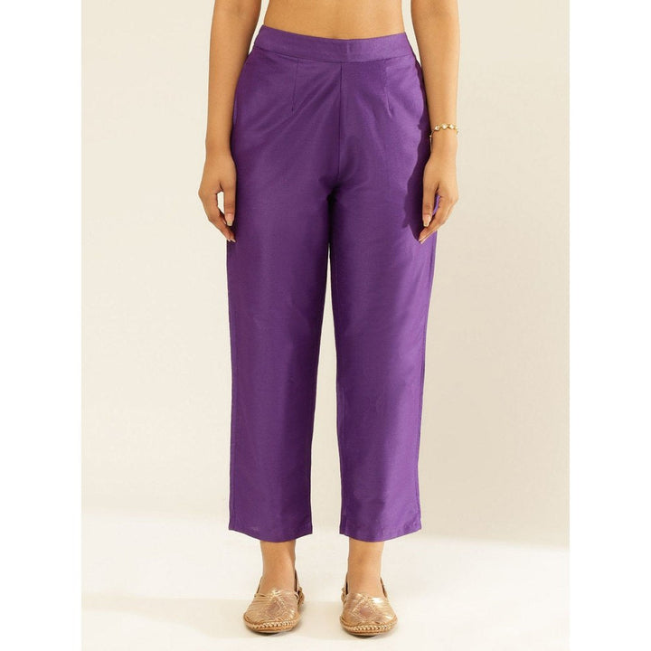 Abhishti Cotton Viscose Straight Pants Velvet Purple