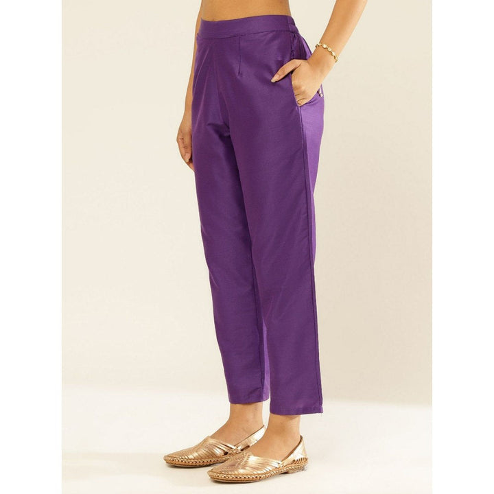 Abhishti Cotton Viscose Straight Pants Velvet Purple