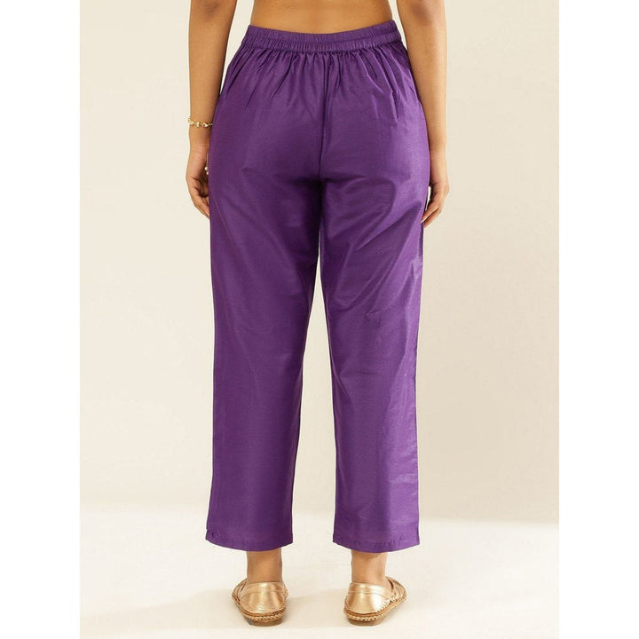 Abhishti Cotton Viscose Straight Pants Velvet Purple