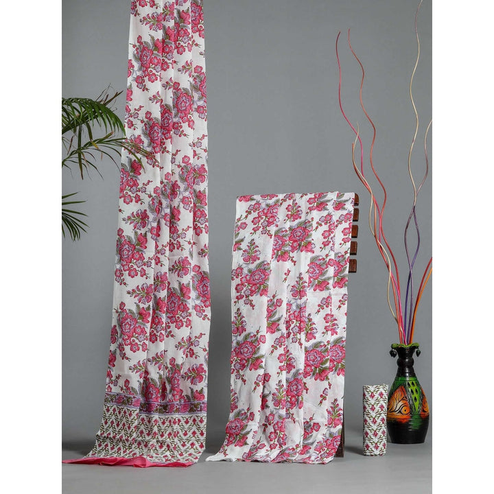 Advit Prints Pink Floral Jaal Suit (Set of 3)