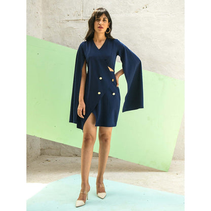 AlterEGO Cutout Navy Trench Dress