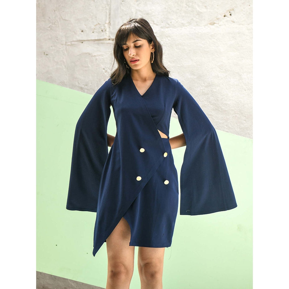 AlterEGO Cutout Navy Trench Dress
