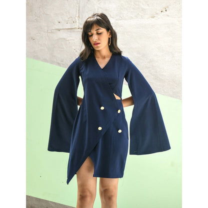 AlterEGO Cutout Navy Trench Dress